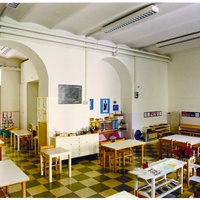 [Children’s House of San Lorenzo, Via dei Marsi 58, renovated on the occasion of the ninetieth anniversary; the renovation is described in the article by P. Melucco and A. Battaglia, <em>La Casa dei Bambini di via dei Marsi</em>, in "Vita dell’infanzia", vol. XLVI, no. 8, October 1997, pp. 27–38] – ONM Archive.$$$532
