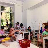 [Practical life activities area, Children’s House of San Lorenzo, Via dei Marsi 58 – Rome, renovated on the occasion of the ninetieth anniversary; the renovation is described in the article by P. Melucco and A. Battaglia, <em>La Casa dei Bambini di via dei Marsi</em>, in "Vita dell’infanzia", vol. XLVI, no. 8, October 1997, pp. 27–38] – ONM Archive.$$$533